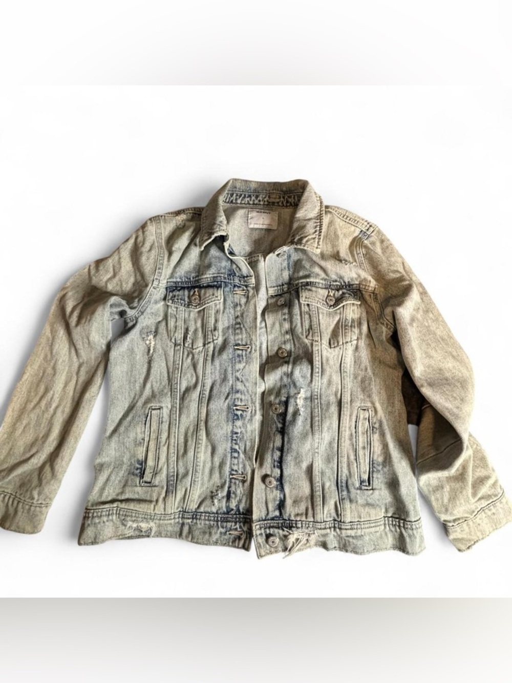 Old Navy Distressed Light Wash Denim Jacket